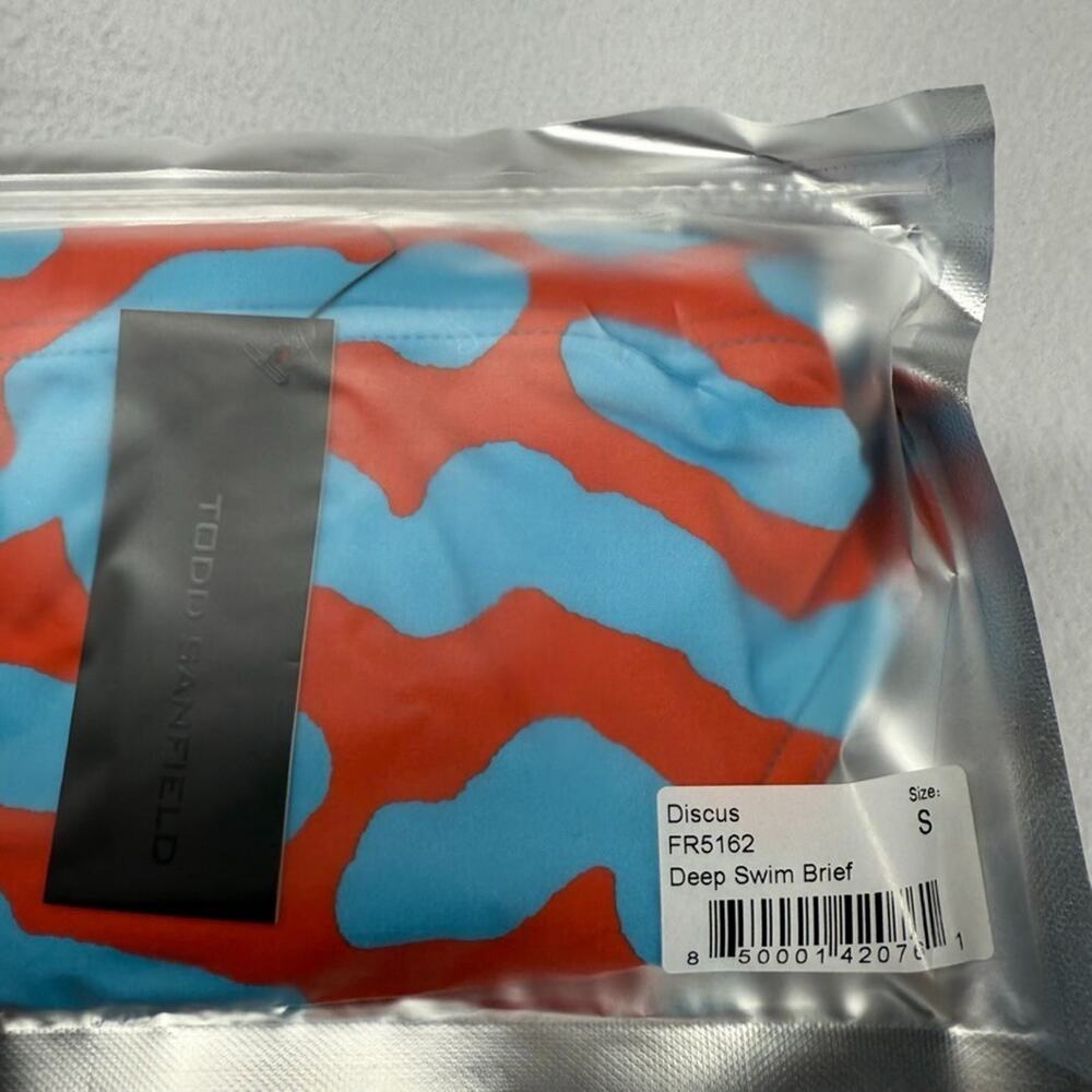 Men's Red and Blue Swim Briefs - Picture 3 of 7